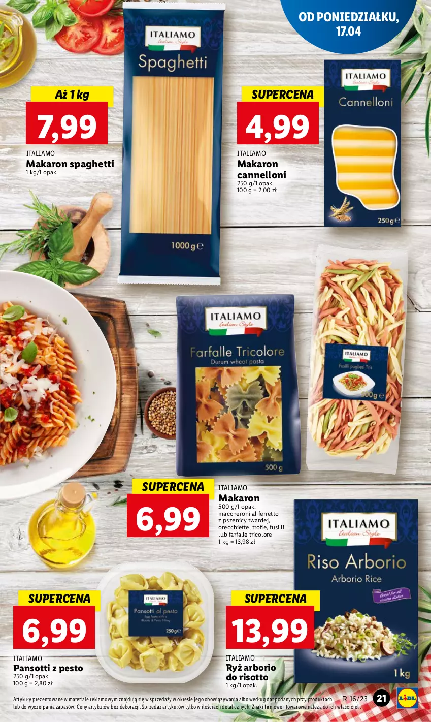 Gazetka promocyjna Lidl - GAZETKA - ważna 17.04 do 19.04.2023 - strona 27 - produkty: Fa, Makaron, Pesto, Ryż, Spaghetti