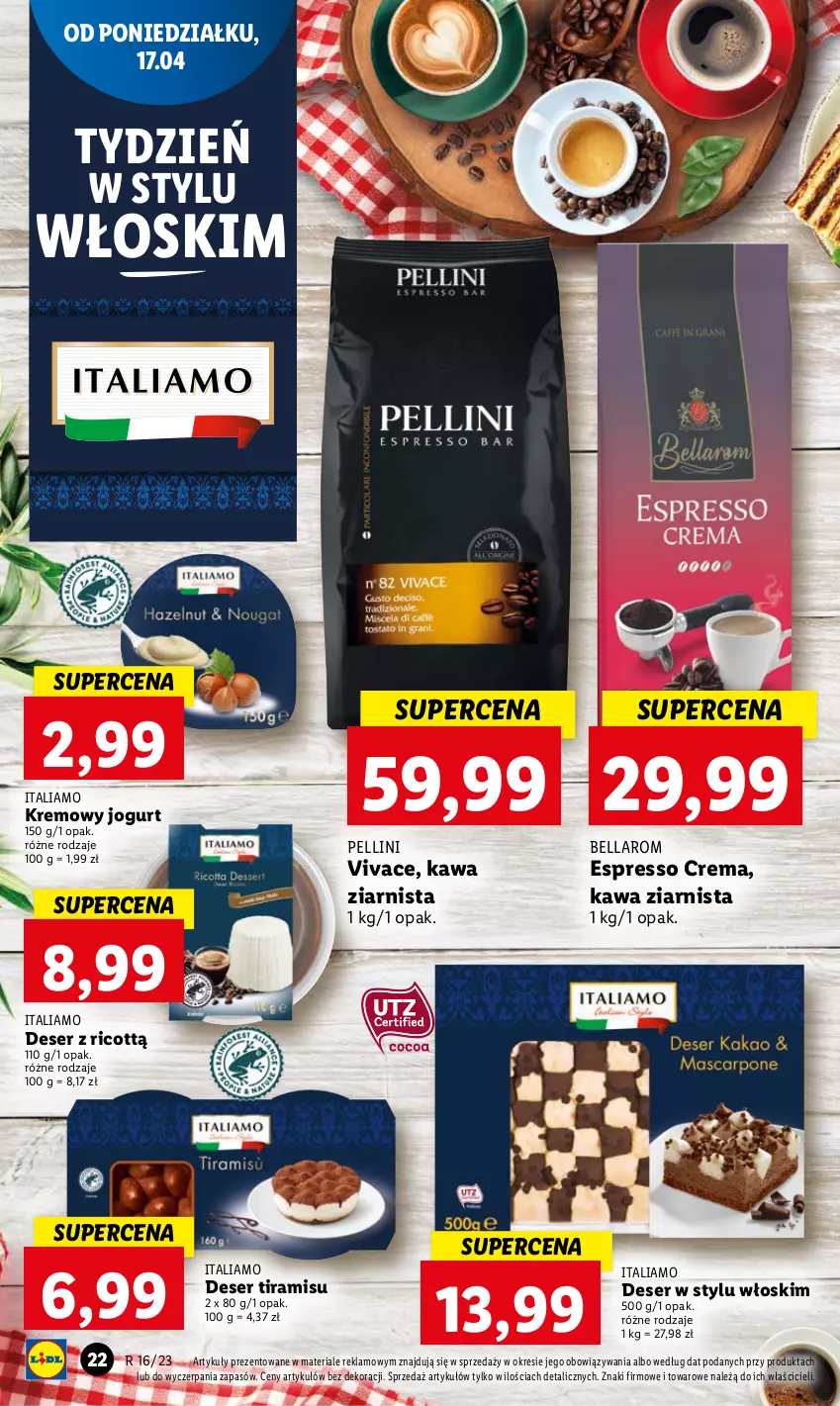 Gazetka promocyjna Lidl - GAZETKA - ważna 17.04 do 19.04.2023 - strona 28 - produkty: Bell, Bella, Deser, Jogurt, Kawa, Kawa ziarnista, Ser