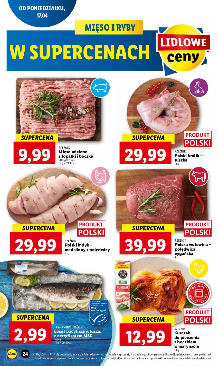 Gazetka promocyjna Lidl - GAZETKA - ważna 17.04 do 19.04.2023 - strona 30 - produkty: Królik, Kurczak, Lion, Mięso, Mięso mielone, Piec, Polędwica, Tusz, Wołowina