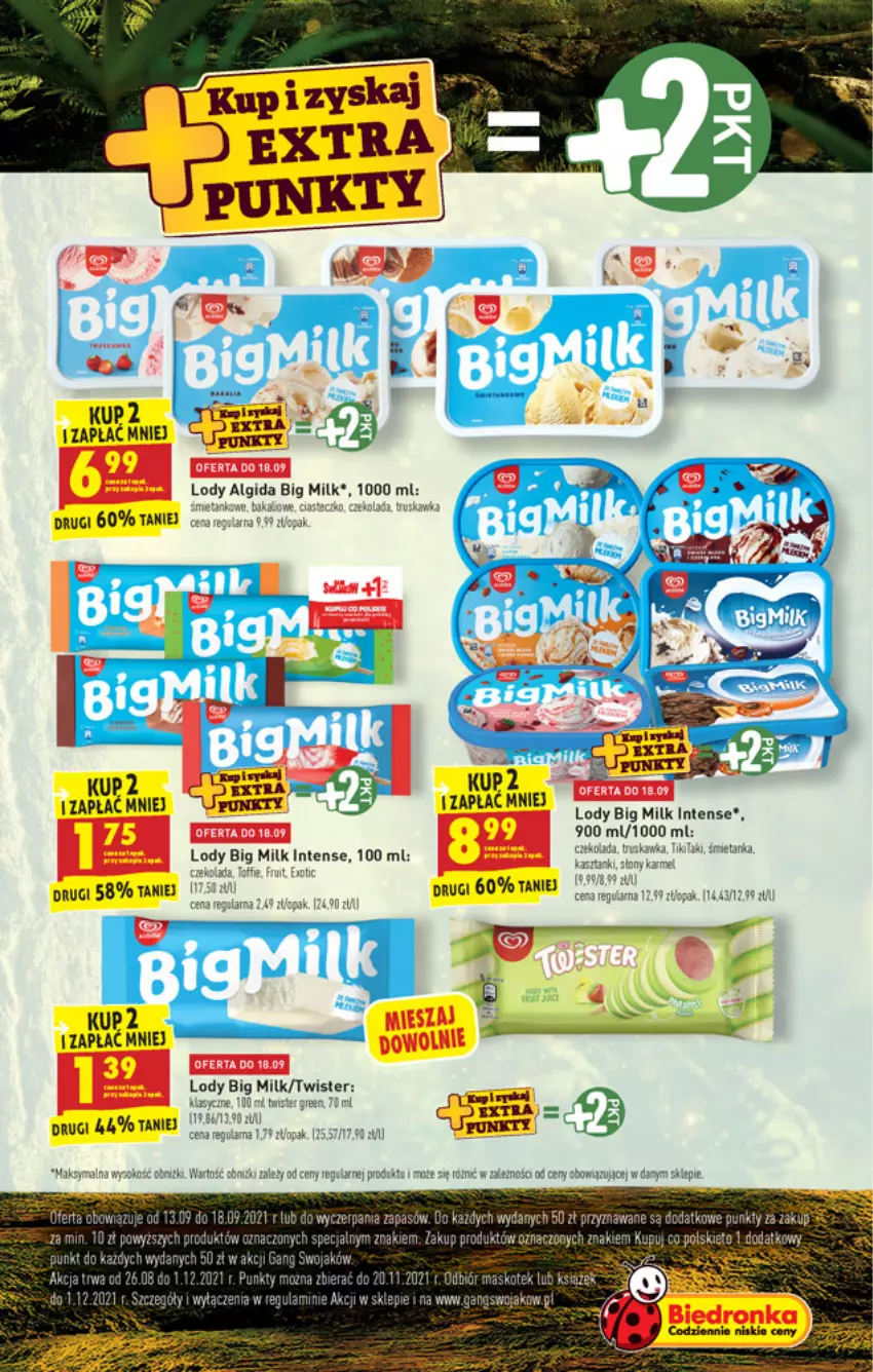 Gazetka promocyjna Biedronka - W tym tygodniu - ważna 16.09 do 22.09.2021 - strona 11 - produkty: Algida, Big Milk, Kret, LG, Lody