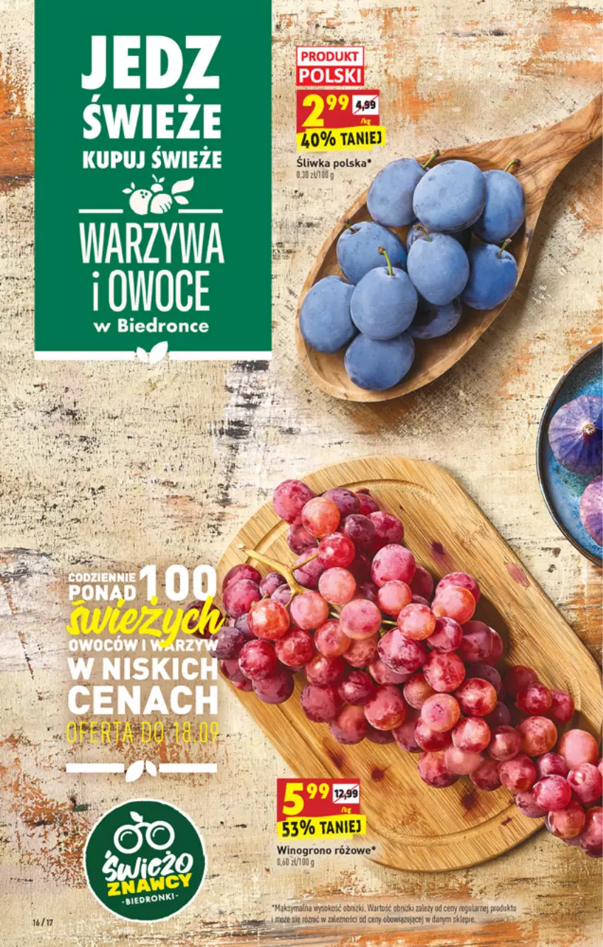 Gazetka promocyjna Biedronka - W tym tygodniu - ważna 16.09 do 22.09.2021 - strona 16 - produkty: Owoce, Wino, Winogrona