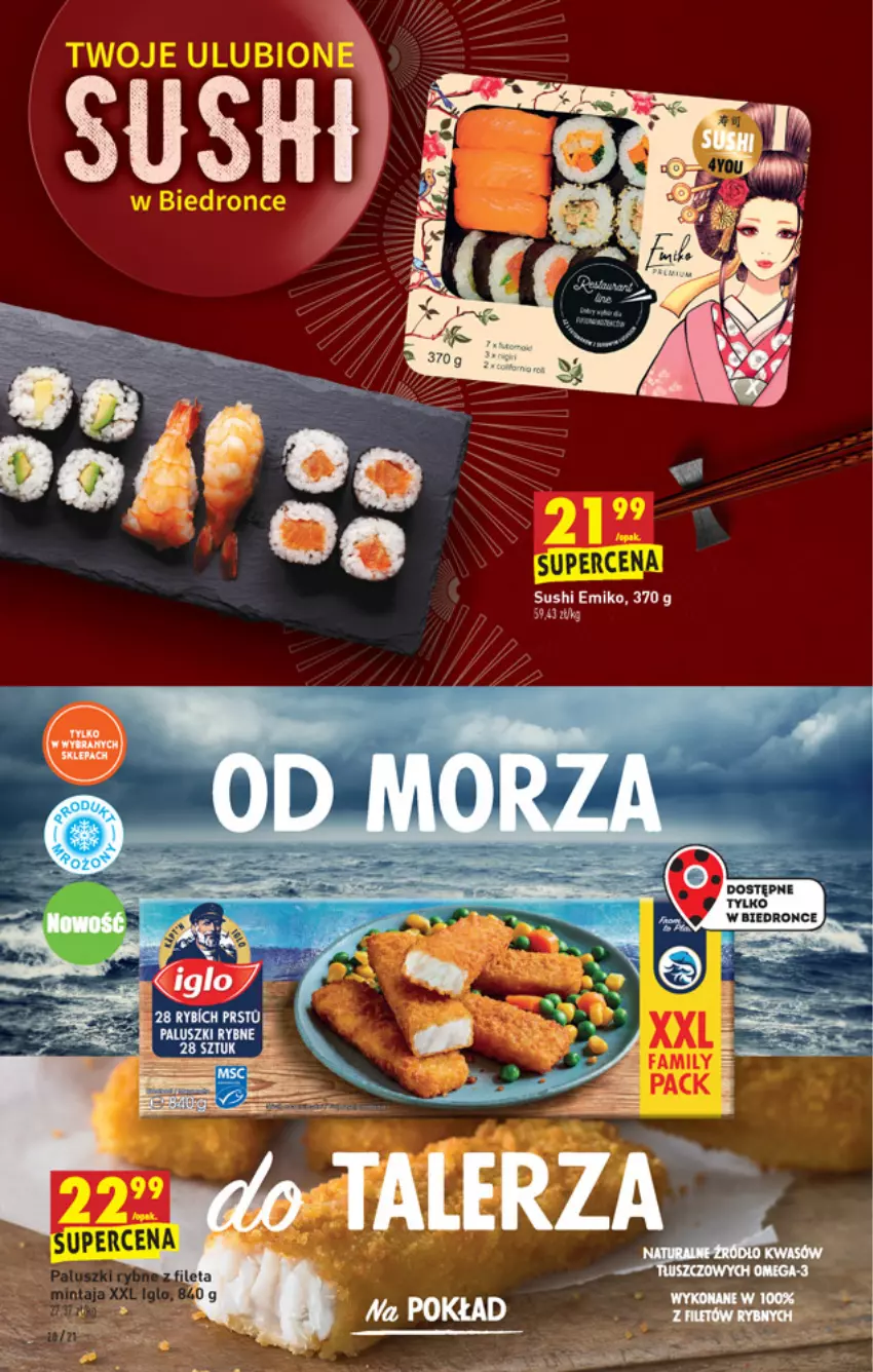 Gazetka promocyjna Biedronka - W tym tygodniu - ważna 16.09 do 22.09.2021 - strona 20 - produkty: Paluszki rybne, Sushi