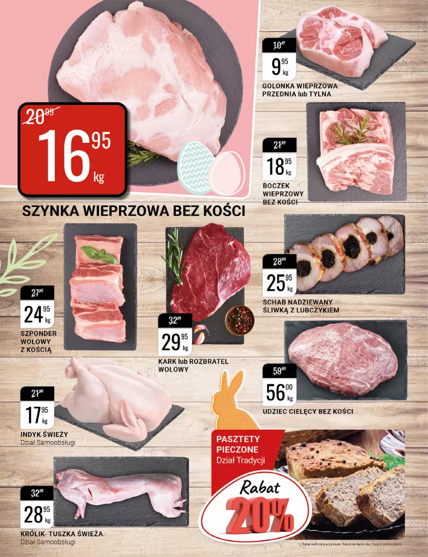 Gazetka promocyjna Bi1 - Wielkanoc pełna smaku - ważna 06.04 do 12.04.2022 - strona 4 - produkty: Boczek, Boczek wieprzowy, Golonka wieprzowa, Królik, Rozbratel wołowy, Tusz, Udziec cielęcy