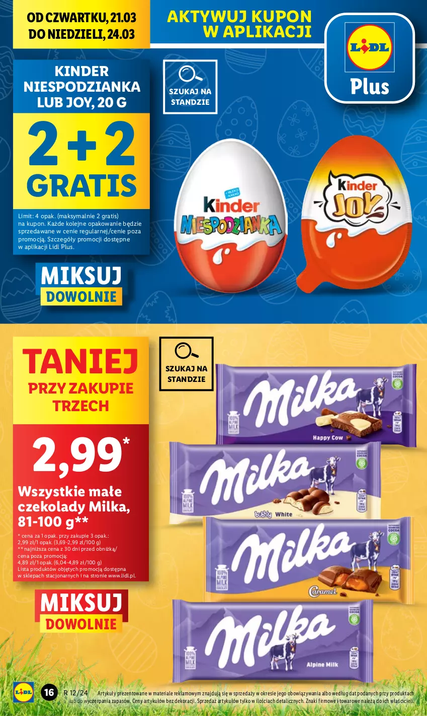 Gazetka promocyjna Lidl - GAZETKA - ważna 21.03 do 24.03.2024 - strona 16 - produkty: Gra, Kinder, Milka, Olej