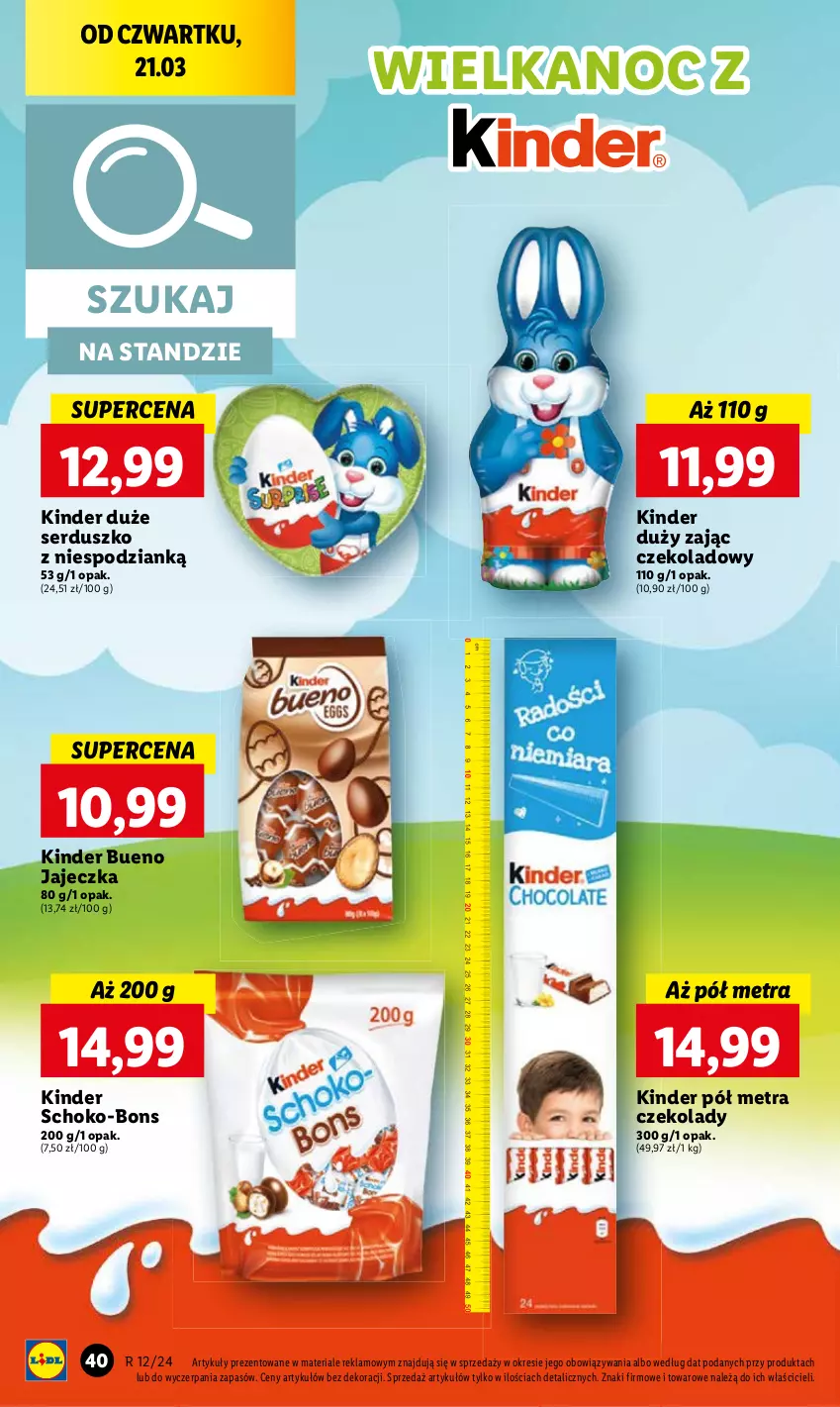 Gazetka promocyjna Lidl - GAZETKA - ważna 21.03 do 24.03.2024 - strona 42 - produkty: Kinder, Kinder Bueno, Ser