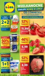 Gazetka promocyjna Lidl - GAZETKA - Gazetka - ważna od 24.03 do 24.03.2024 - strona 1 - produkty: Ser, Gra, Twaróg, Szynka wieprzowa, Truskawki, Szynka, Pilos, Pomidory, Kinder