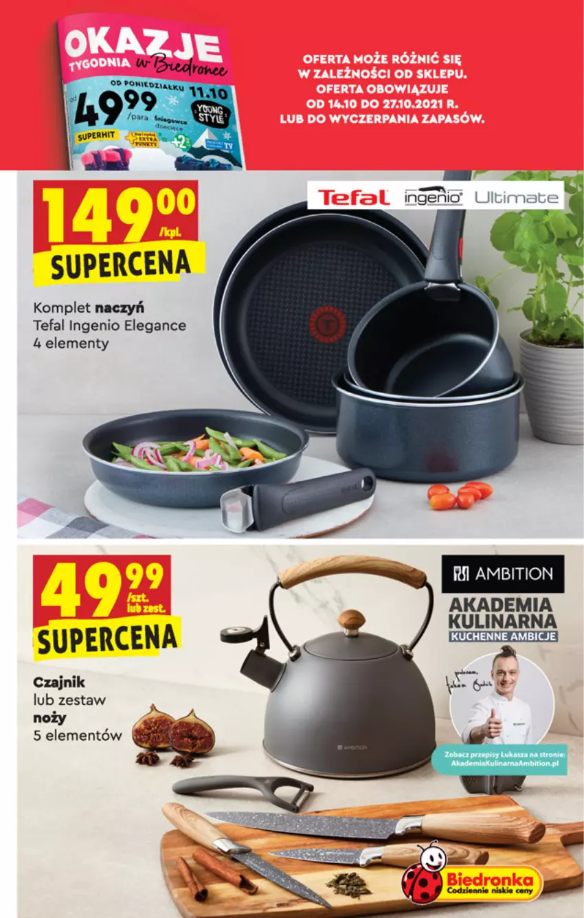 Gazetka promocyjna Biedronka - W tym tygodniu - ważna 14.10 do 20.10.2021 - strona 63 - produkty: Fa, Komplet naczyń, Noż, Tefal