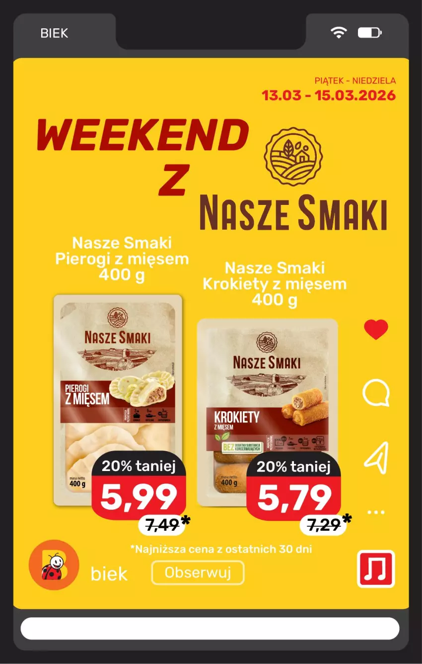 Gazetka promocyjna Biedronka - Gazetka - ważna 13.03 do 20.03.2026 - strona 7 - produkty: Krokiety, Pierogi