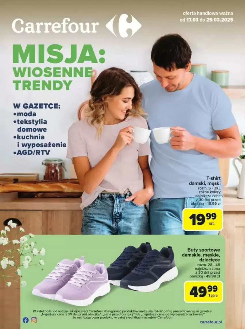 Gazetka promocyjna Carrefour - ważna 17.03 do 29.03.2025 - strona 1 - produkty: Dzieci, Kuchnia, Moda, T-shirt