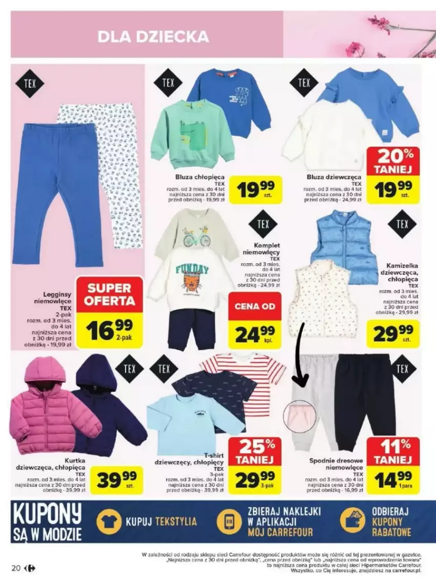 Gazetka promocyjna Carrefour - ważna 17.03 do 29.03.2025 - strona 13 - produkty: Bluza, Dres, Gin, Kamizelka, Klej, Kurtka, Legginsy, Spodnie, Spodnie dresowe, T-shirt