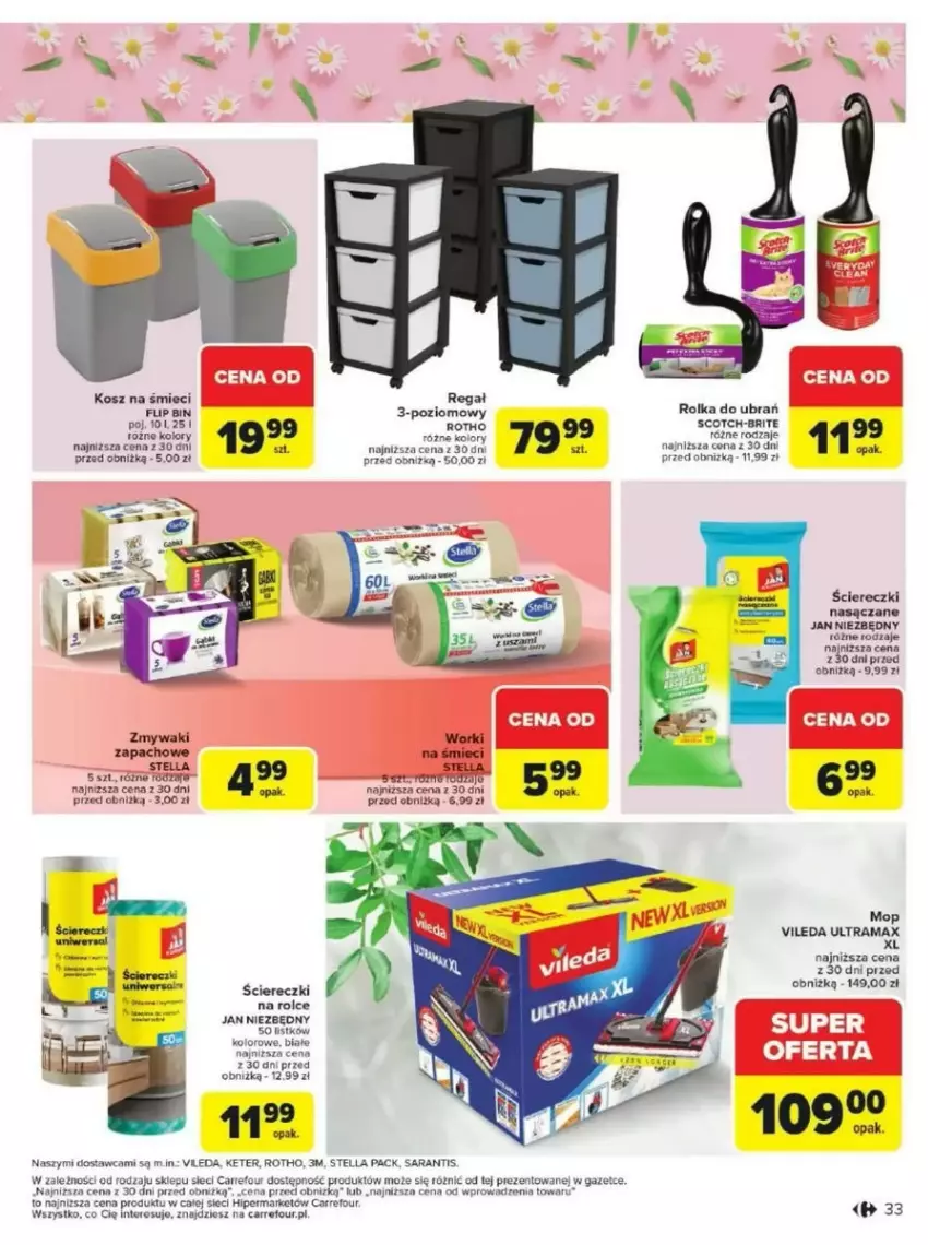 Gazetka promocyjna Carrefour - ważna 17.03 do 29.03.2025 - strona 27 - produkty: Brit, Jan Niezbędny, Kosz, Mop, Rama, Regał, Vileda, Worki na śmiec, Worki na śmieci