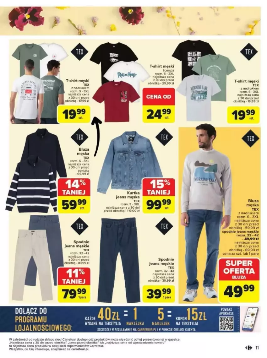 Gazetka promocyjna Carrefour - ważna 17.03 do 29.03.2025 - strona 3 - produkty: Bluza, Klej, Kurtka, Spodnie, Spodnie jeans, T-shirt