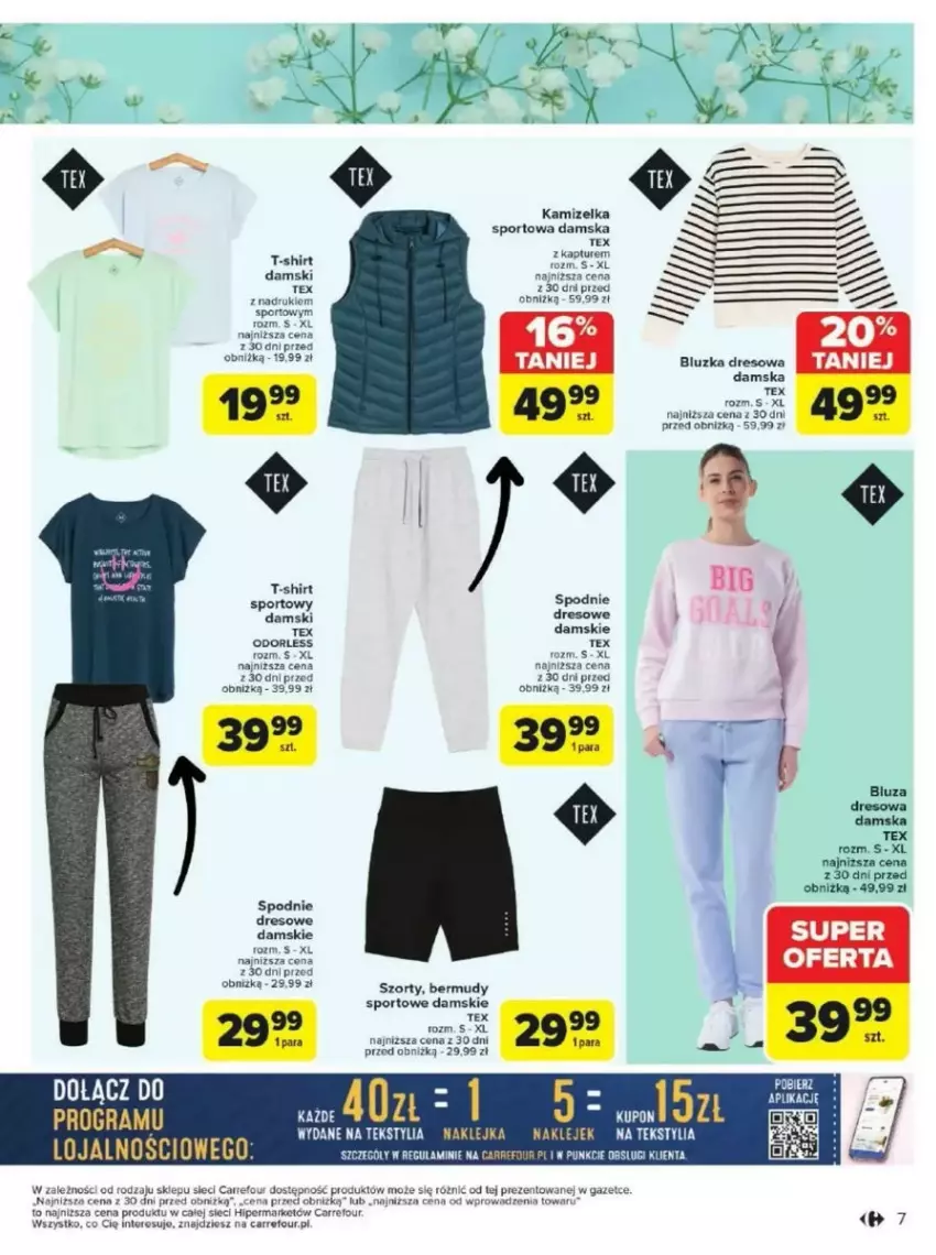 Gazetka promocyjna Carrefour - ważna 17.03 do 29.03.2025 - strona 36 - produkty: Bermudy, Bluza, Bluza dresowa, Dres, Kamizelka, Klej, Por, Spodnie, Spodnie dresowe, Sport, Szorty, T-shirt