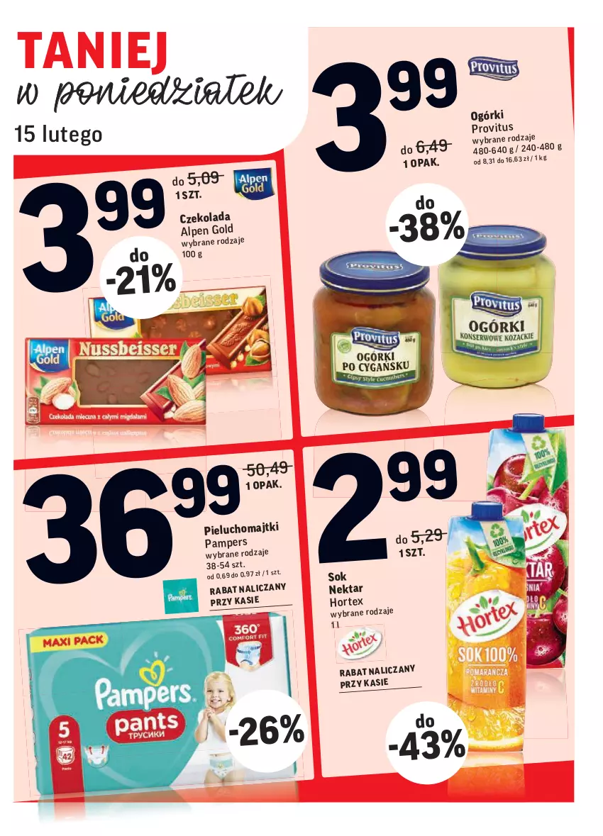 Gazetka promocyjna Intermarche - Okazje tygodnia - ważna 09.02 do 15.02.2021 - strona 38 - produkty: Czekolada, Majtki, Pampers, Pieluchomajtki, Sok