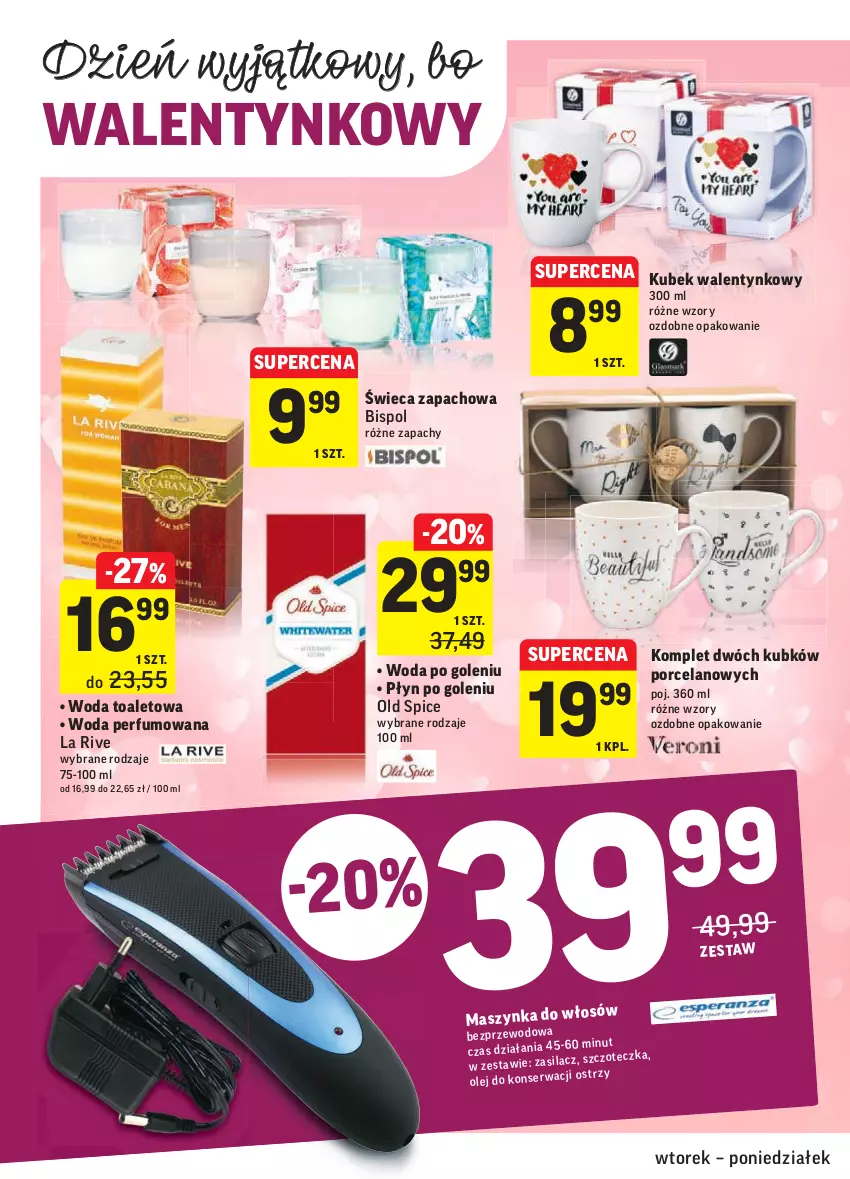 Gazetka promocyjna Intermarche - Okazje tygodnia - ważna 09.02 do 15.02.2021 - strona 8 - produkty: Kubek, La Rive, Old Spice, Olej, Perfum, Por, Woda, Woda perfumowana, Woda po goleniu, Woda toaletowa