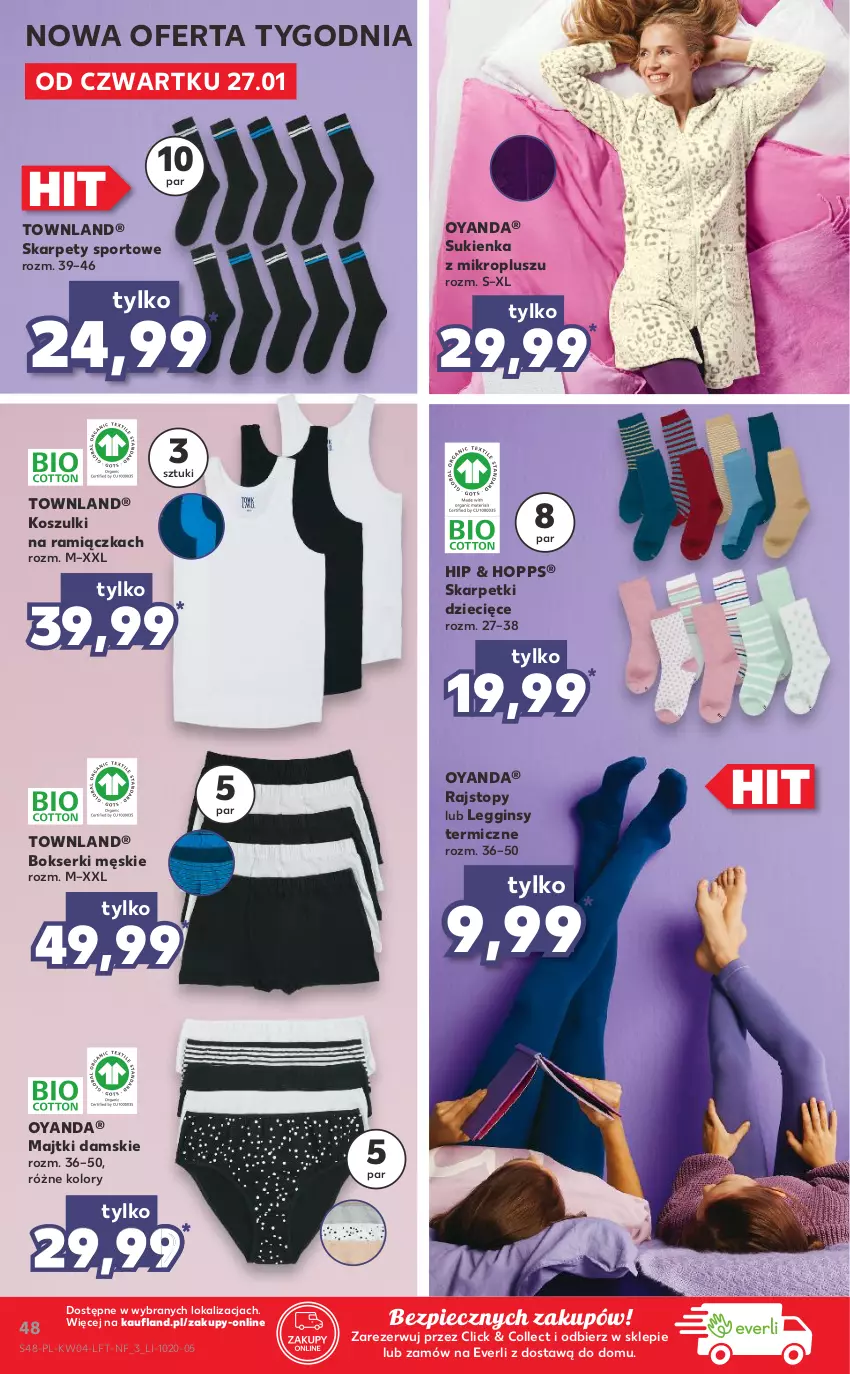 Gazetka promocyjna Kaufland - OFERTA TYGODNIA - ważna 27.01 do 02.02.2022 - strona 48 - produkty: Bokserki, Dzieci, Gin, Karp, Kosz, Legginsy, Majtki, Piec, Por, Rajstopy, Ser, Skarpetki, Sport, Sukienka, Top