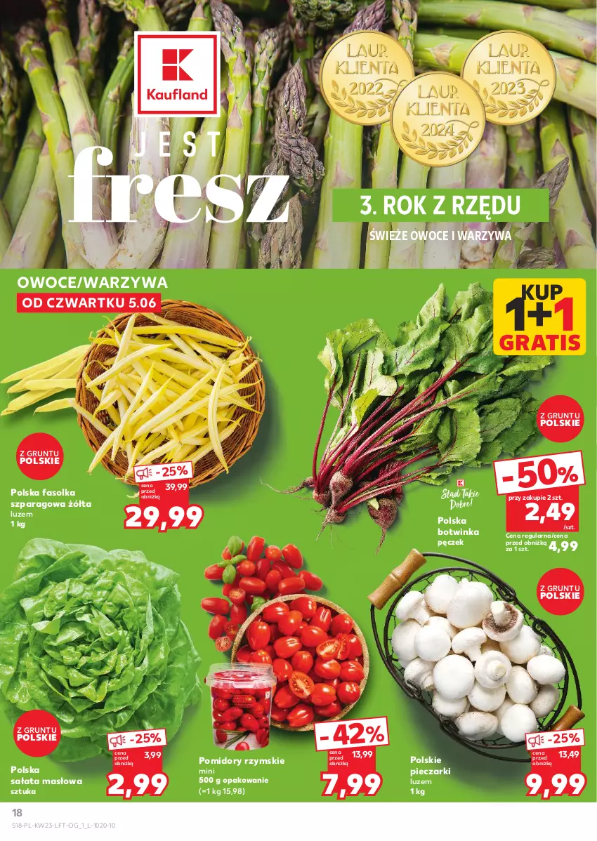 Gazetka promocyjna Kaufland - Gazetka tygodnia - ważna 05.06 do 11.06.2025 - strona 18 - produkty: Fa, Gra, Grunt, Inka, Masło, Owoce, Piec, Pomidory, Sałat, Sałata masłowa, Warzywa