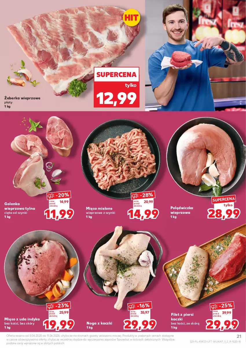 Gazetka promocyjna Kaufland - Gazetka tygodnia - ważna 05.06 do 11.06.2025 - strona 21 - produkty: Filet z piersi kaczki, Golonka wieprzowa, Mięso, Mięso mielone, Noga z kaczki, Polędwiczka wieprzowa