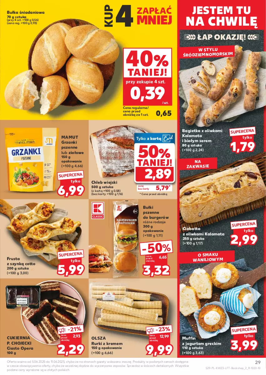 Gazetka promocyjna Kaufland - Gazetka tygodnia - ważna 05.06 do 11.06.2025 - strona 29 - produkty: Bagietka, Bułka, Burger, Chleb, Ciabatta, Cukier, Danio, Jogurt, Rurki, Rust, Ser