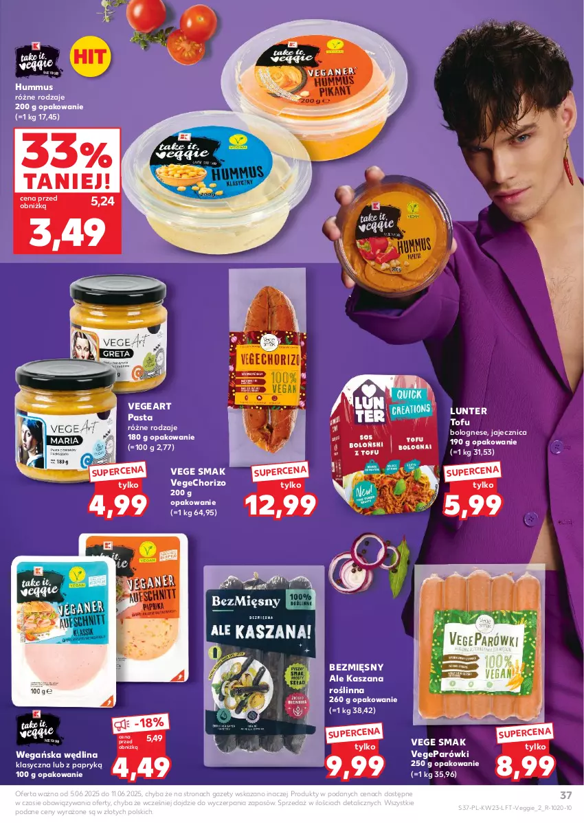 Gazetka promocyjna Kaufland - Gazetka tygodnia - ważna 05.06 do 11.06.2025 - strona 37 - produkty: Hummus, Kasza, Mus, Parówki, Tofu, Wędlina