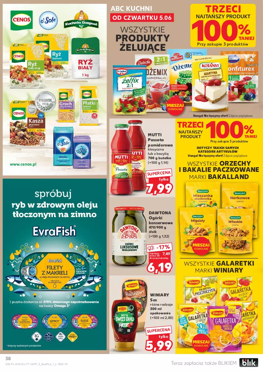 Gazetka promocyjna Kaufland - Gazetka tygodnia - ważna 05.06 do 11.06.2025 - strona 38 - produkty: Bakalland, Bazyl, Dawtona, Gala, Galaretki, Ogórki konserwowe, Ser, Sos, Tera, Waga, Winiary