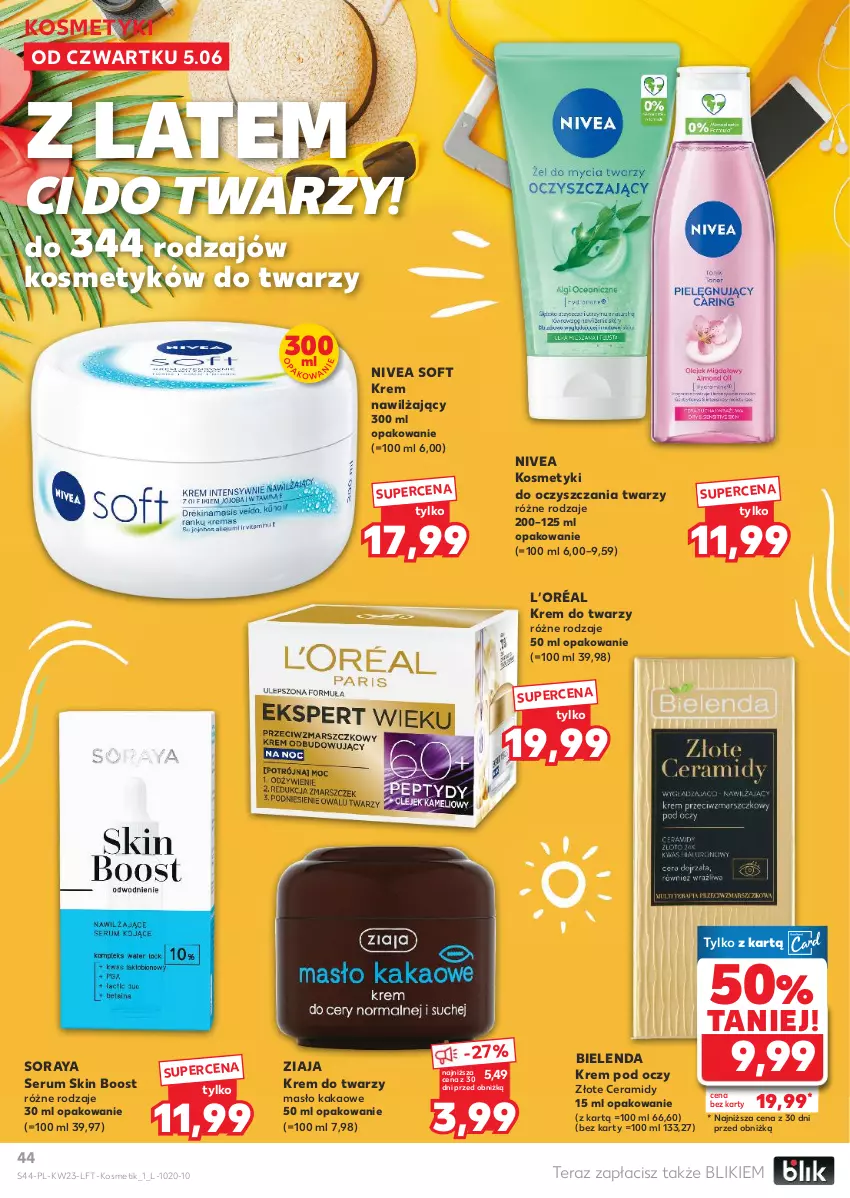 Gazetka promocyjna Kaufland - Gazetka tygodnia - ważna 05.06 do 11.06.2025 - strona 44 - produkty: Bielenda, Kakao, Krem do twarzy, Krem nawilżający, Krem pod oczy, L’Oréal, Masło, Nivea, Rum, Ser, Serum, Tera, Ziaja
