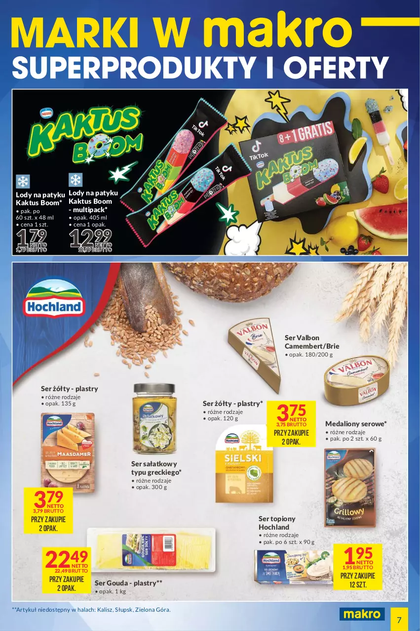 Gazetka promocyjna Makro - [Oferta specjalna] Marki w MAKRO - ważna 19.04 do 02.05.2022 - strona 7 - produkty: Brie, Camembert, Gouda, Hochland, Kaktus, Lion, Lody, Sałat, Ser, Ser topiony, Top