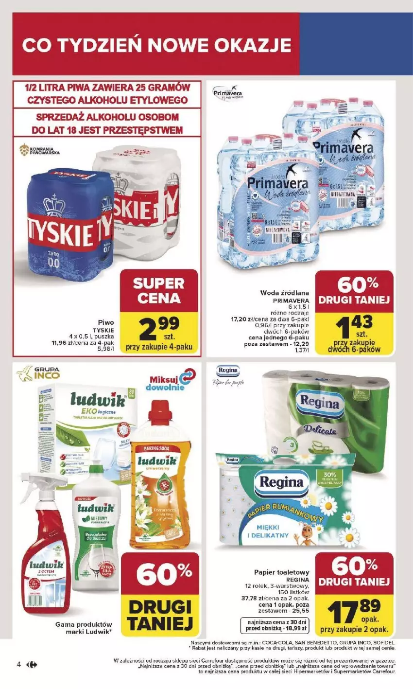 Gazetka promocyjna Carrefour - Gazetka Carrefour, Market od poniedziałku! - ważna 05.01 do 10.01.2026 - strona 6 - produkty: Brugi, Fa, Gin, Gra, LANA, Ludwik, Papier, Papier toaletowy, Piwa, Piwo, Prima, Primavera, Tyskie, Woda
