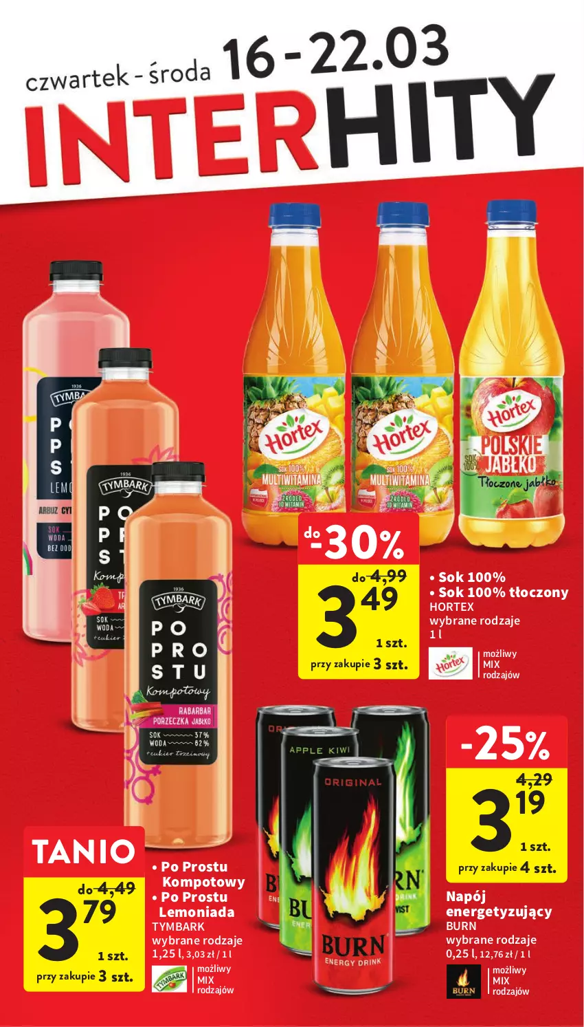 Gazetka promocyjna Intermarche - Gazetka Intermarche - ważna 16.03 do 22.03.2023 - strona 10 - produkty: Hortex, Lemoniada, Napój, Sok, Tymbark