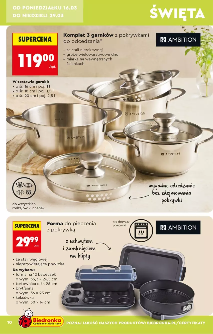 Gazetka promocyjna Biedronka - Okazje Tygodnia - ważna 14.03 do 28.03.2026 - strona 10 - produkty: Fa, Forma do pieczenia, Keksówka, Miarka, Piec, Tortownica
