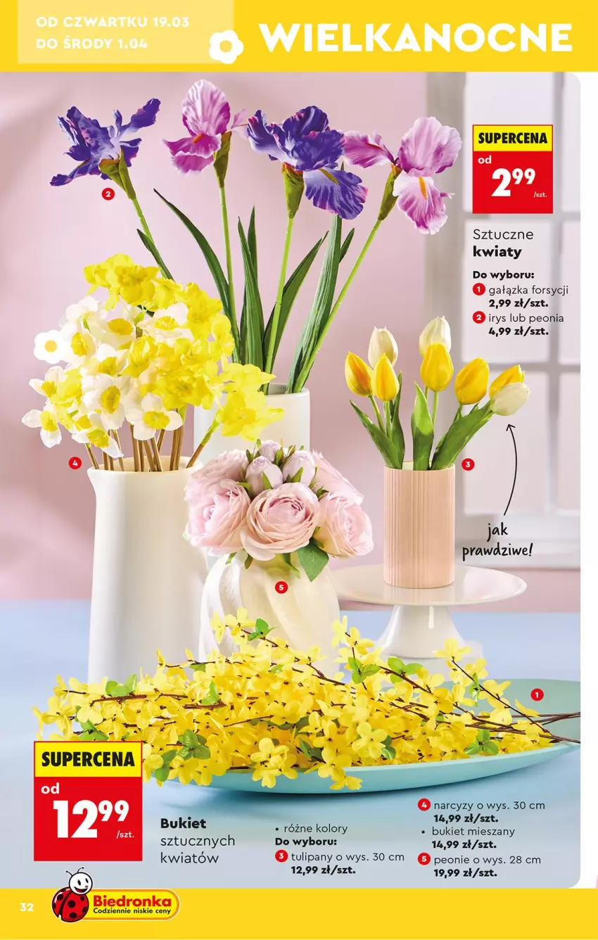Gazetka promocyjna Biedronka - Okazje Tygodnia - ważna 14.03 do 28.03.2026 - strona 32 - produkty: Bukiet, Tulipan