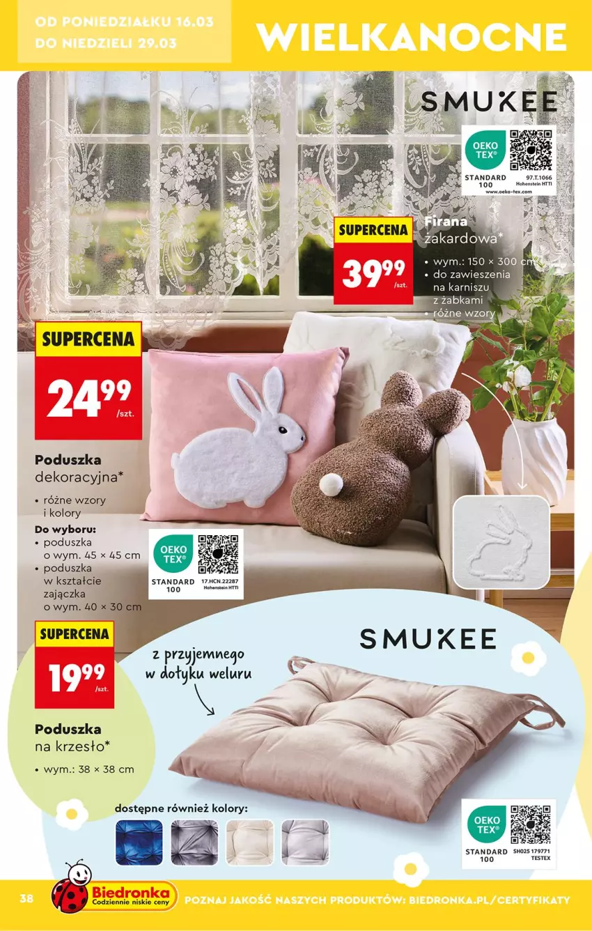Gazetka promocyjna Biedronka - Okazje Tygodnia - ważna 14.03 do 28.03.2026 - strona 38 - produkty: Karnisz, Krzesło, Poduszka, Poduszka dekoracyjna