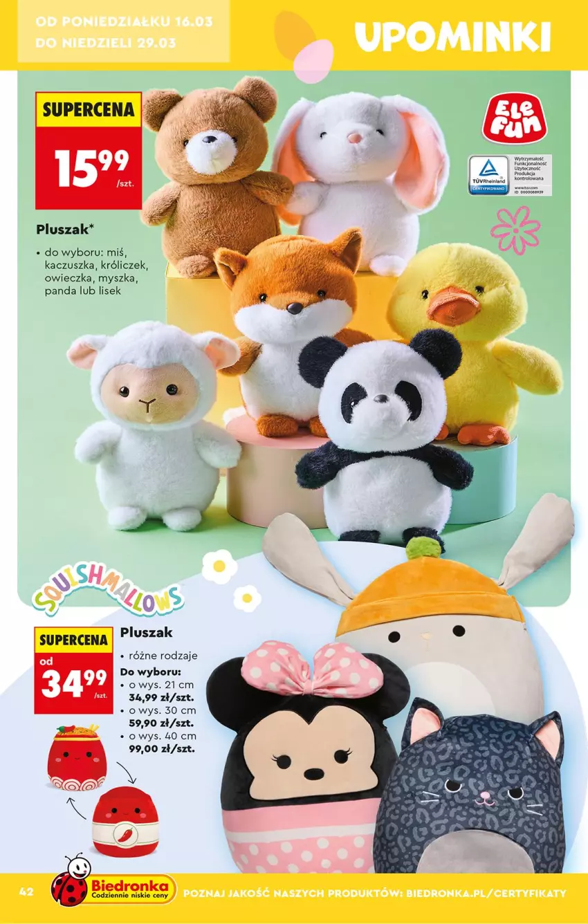 Gazetka promocyjna Biedronka - Okazje Tygodnia - ważna 14.03 do 28.03.2026 - strona 42 - produkty: Mysz, Panda, Pluszak