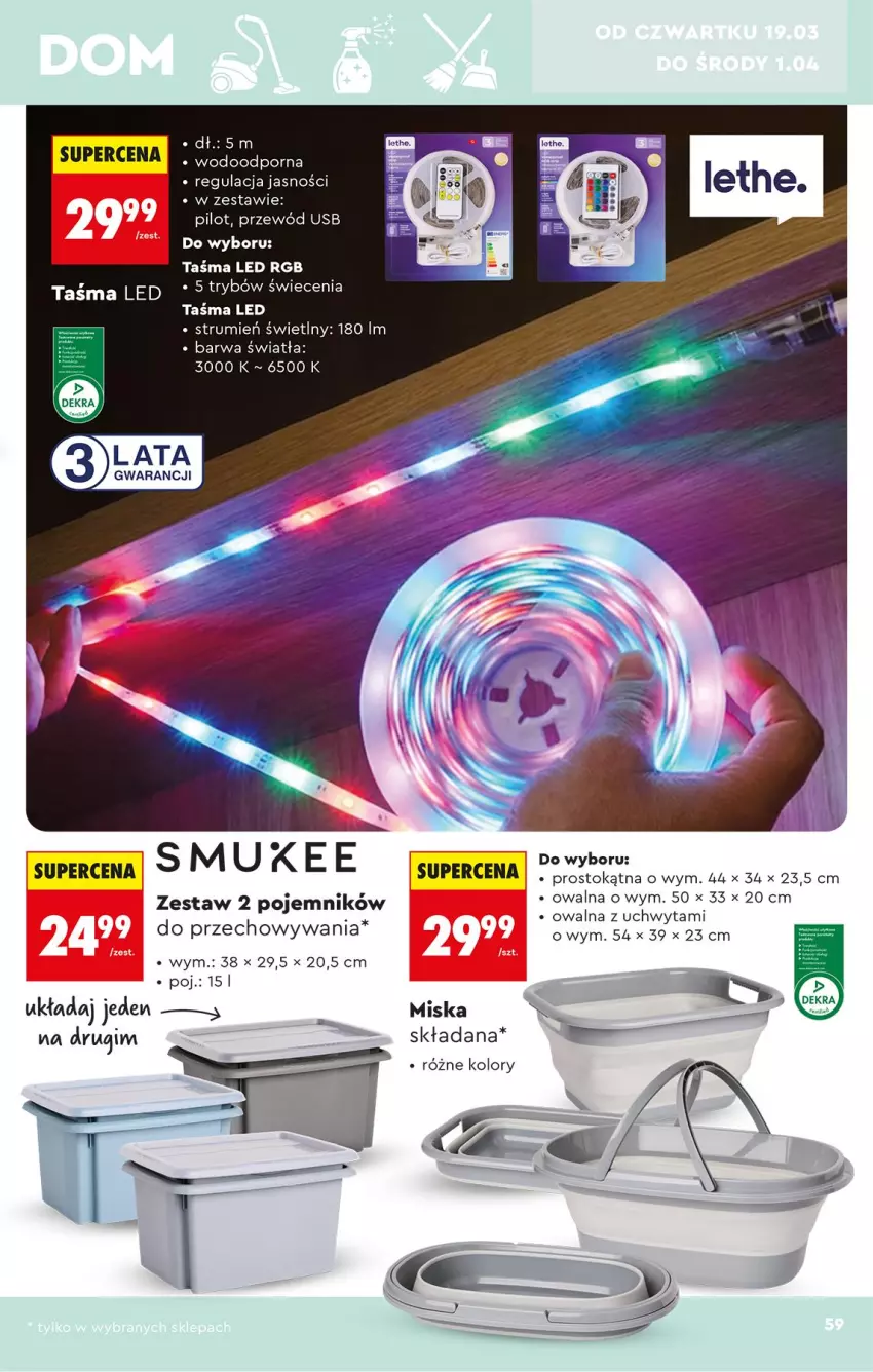 Gazetka promocyjna Biedronka - Okazje Tygodnia - ważna 14.03 do 28.03.2026 - strona 59 - produkty: Fa, Miska, Pojemnik, Por, Przewód, Rum