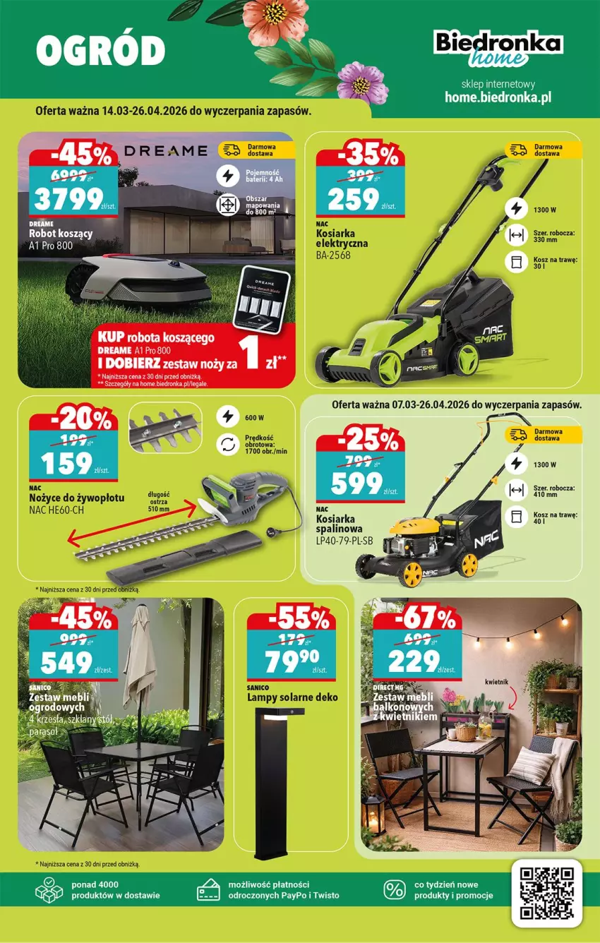 Gazetka promocyjna Biedronka - Okazje Tygodnia - ważna 14.03 do 28.03.2026 - strona 63 - produkty: Kosiarka, Kosz, Noż, Nożyce