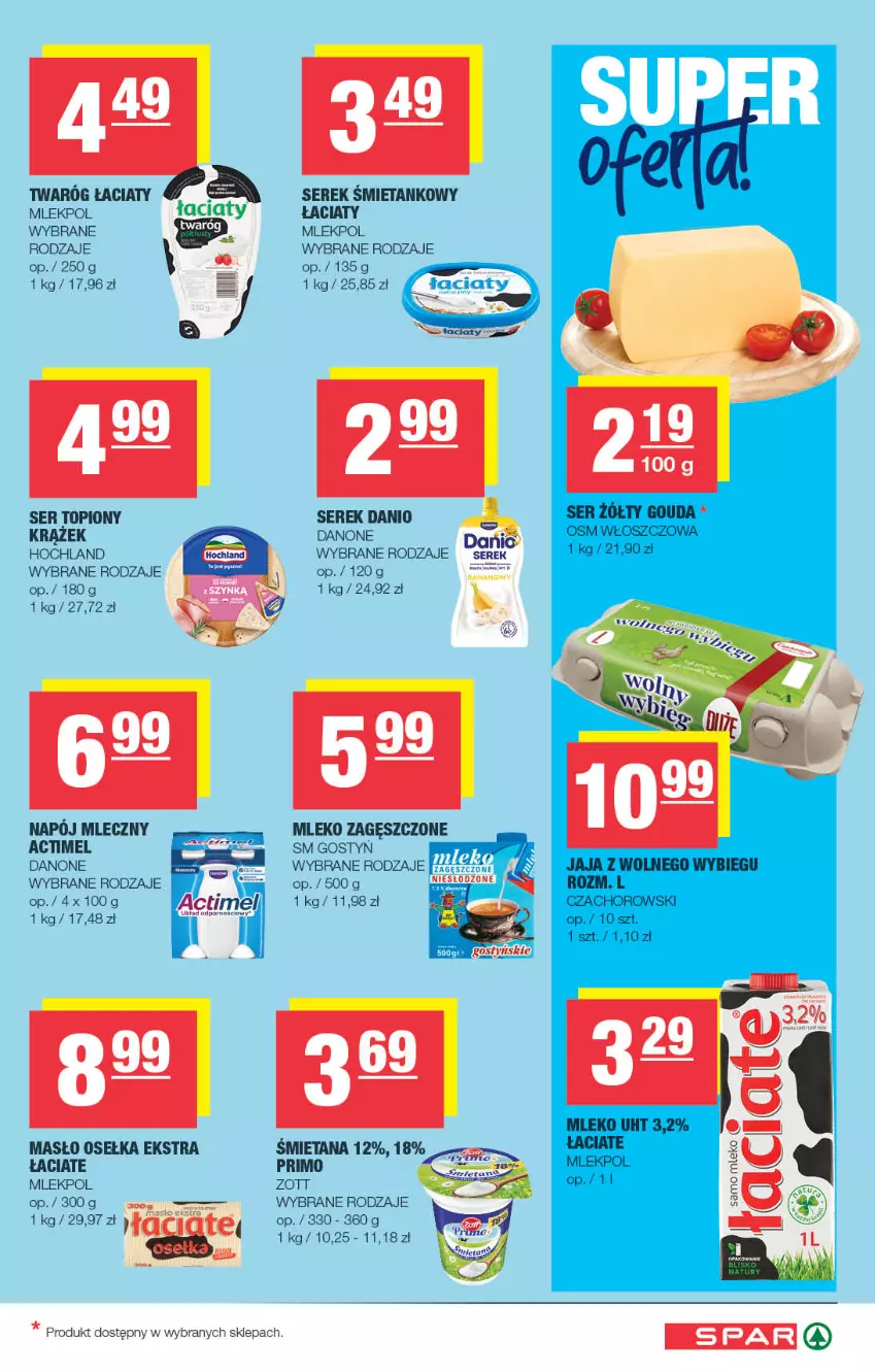 Gazetka promocyjna Spar - Spar - ważna 21.10 do 01.11.2026 - strona 3 - produkty: Actimel, Danio, Danone, Hochland, Masło, Mleko, Mleko zagęszczone, Ser, Ser topiony, Serek, Top, Zott
