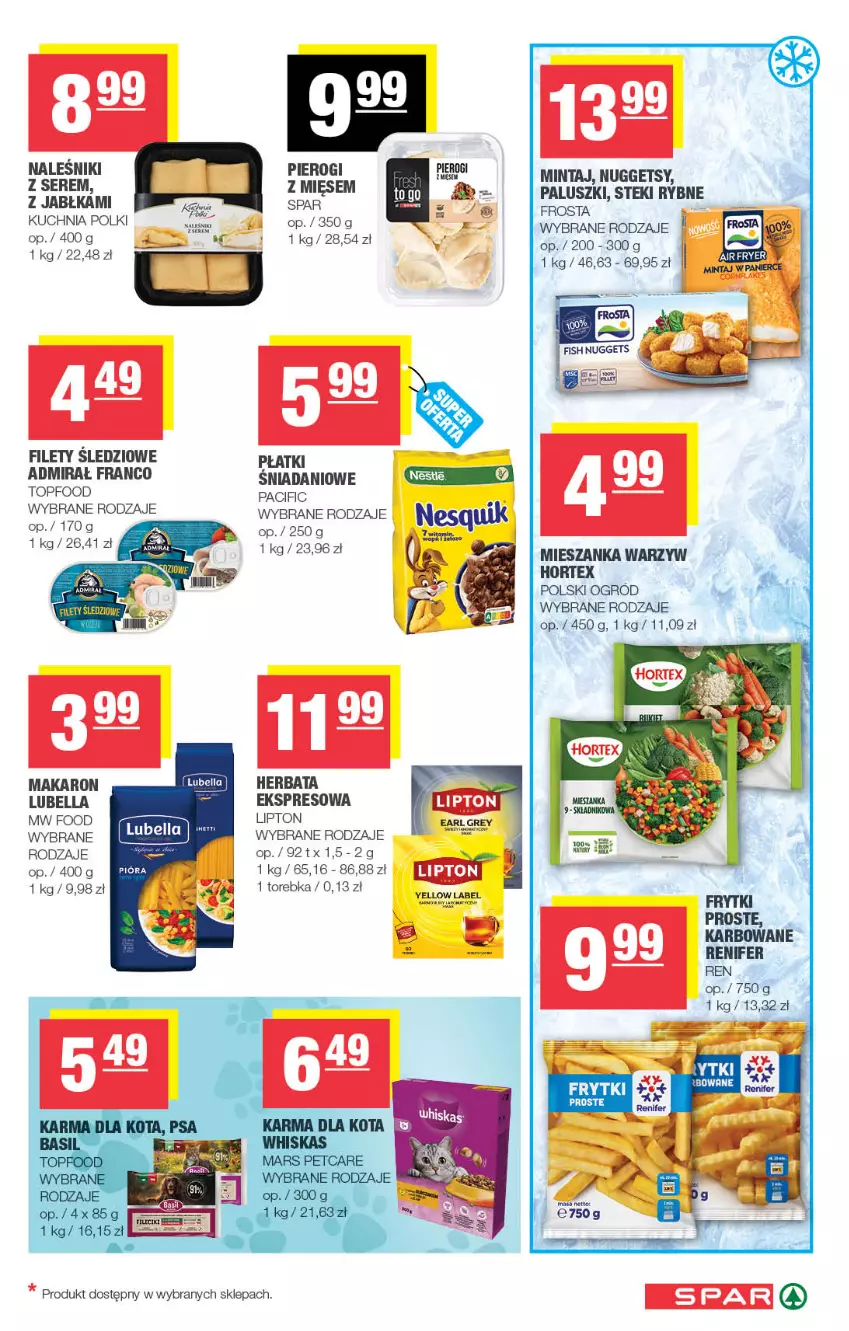 Gazetka promocyjna Spar - Spar - ważna 21.10 do 01.11.2026 - strona 5 - produkty: Bell, Bella, Cif, Danio, Frosta, Frytki, Herbata, Hortex, Jabłka, Kuchnia, Lipton, Lubella, Makaron, Mieszanka warzyw, Mintaj, Naleśniki, Ogród, Pierogi, Renifer, Ser, Stek, Top, Torebka