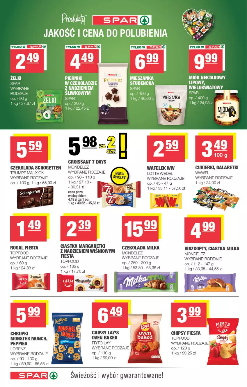 Gazetka promocyjna Spar - Spar - ważna 21.10 do 01.11.2026 - strona 6 - produkty: 7 Days, Biszkopty, Chipsy, Chrupki, Ciastka, Croissant, Cukier, Cukierki, Czekolada, Gala, Galaretki, Lorenz, Milka, Monster Munch, Piernik, Rogal, Rum, Schogetten, Top, Wafelek, Wawel