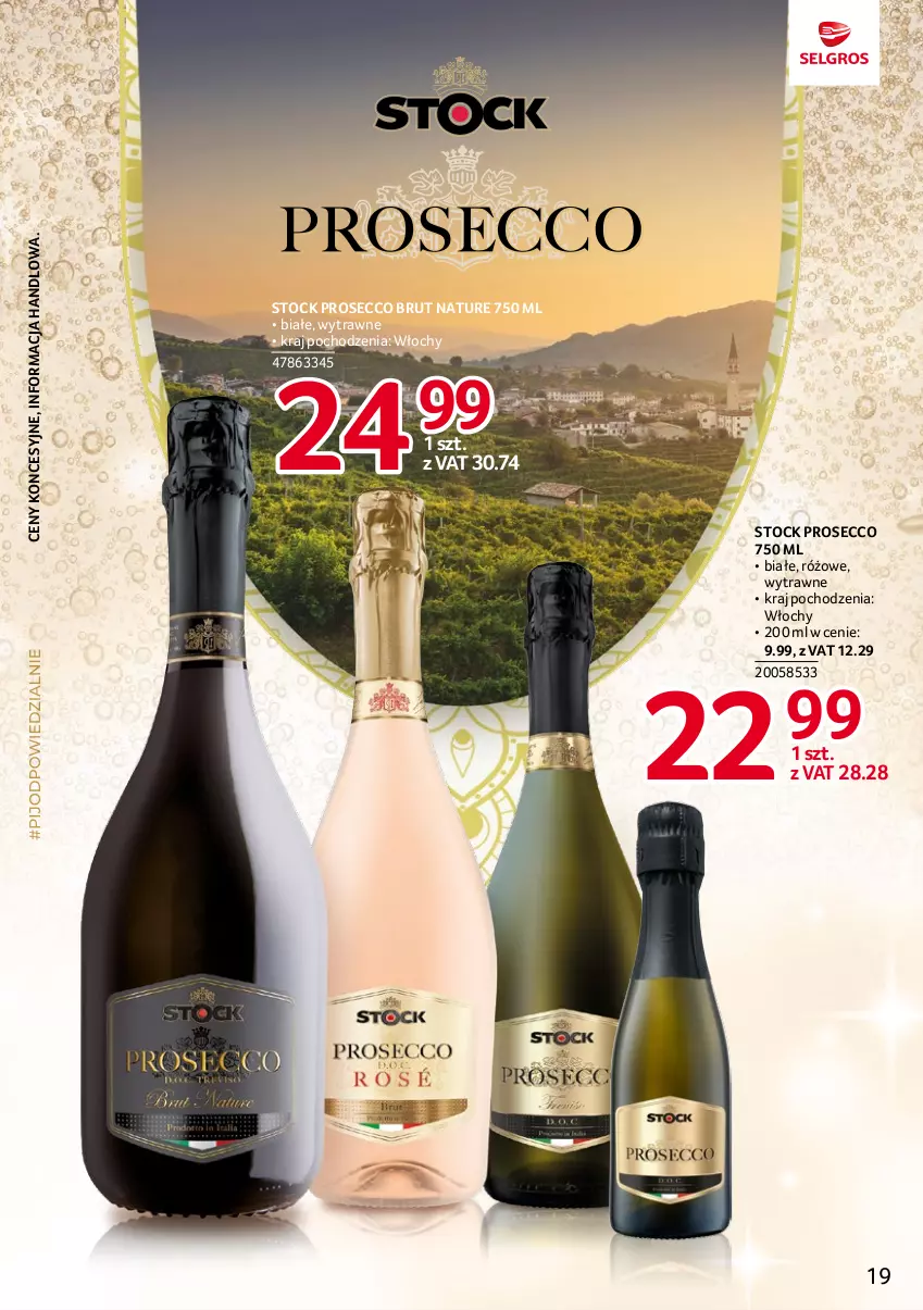 Gazetka promocyjna Selgros - Katalog Markowe Produkty - ważna 18.05 do 01.06.2023 - strona 19 - produkty: Prosecco, Stock