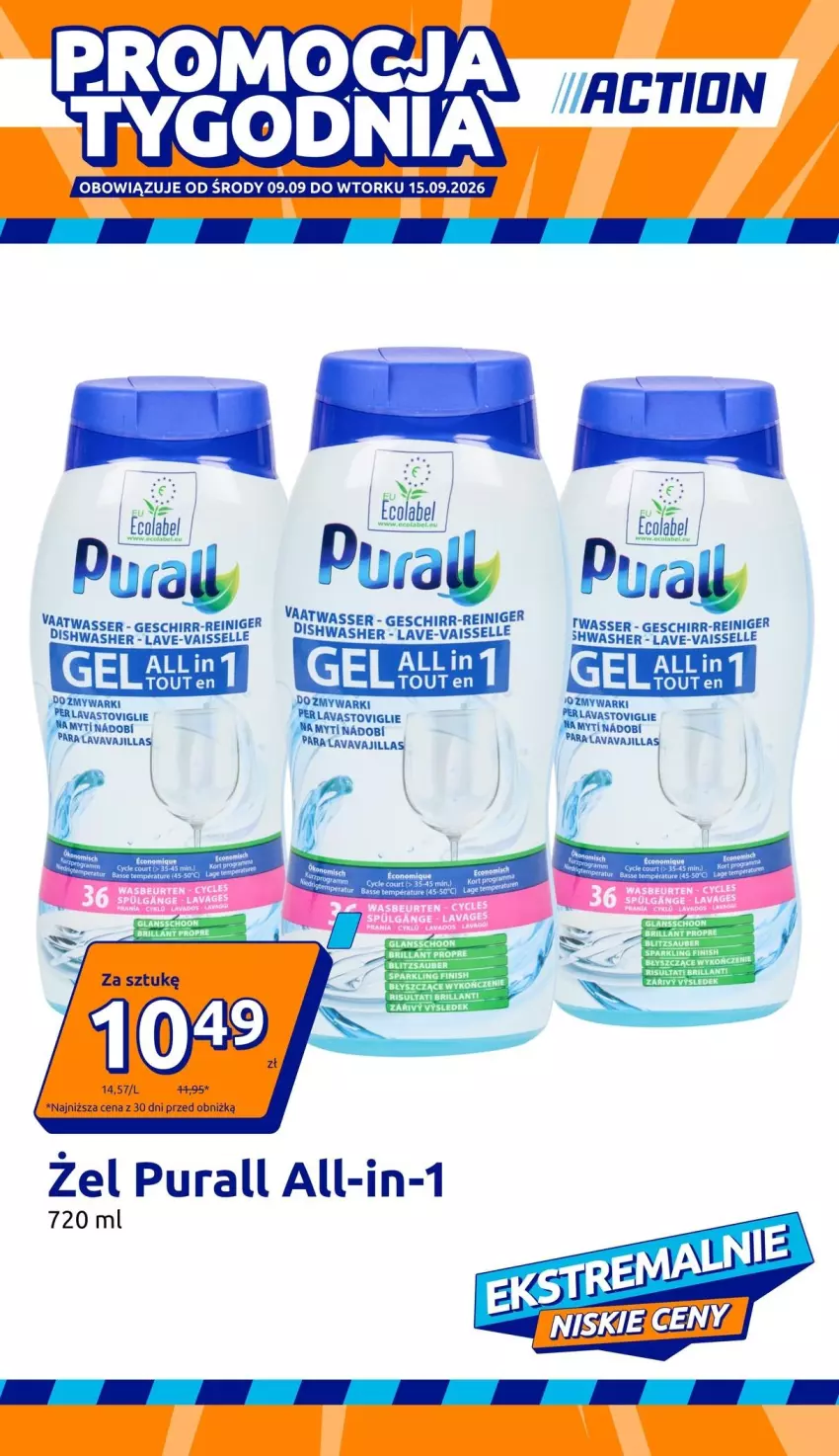 Gazetka promocyjna Action - Gazetka tydzień 37 2026 - ważna 09.09 do 15.09.2026 - strona 1 - produkty: Finish, Gra, Pur, Ser, Warka