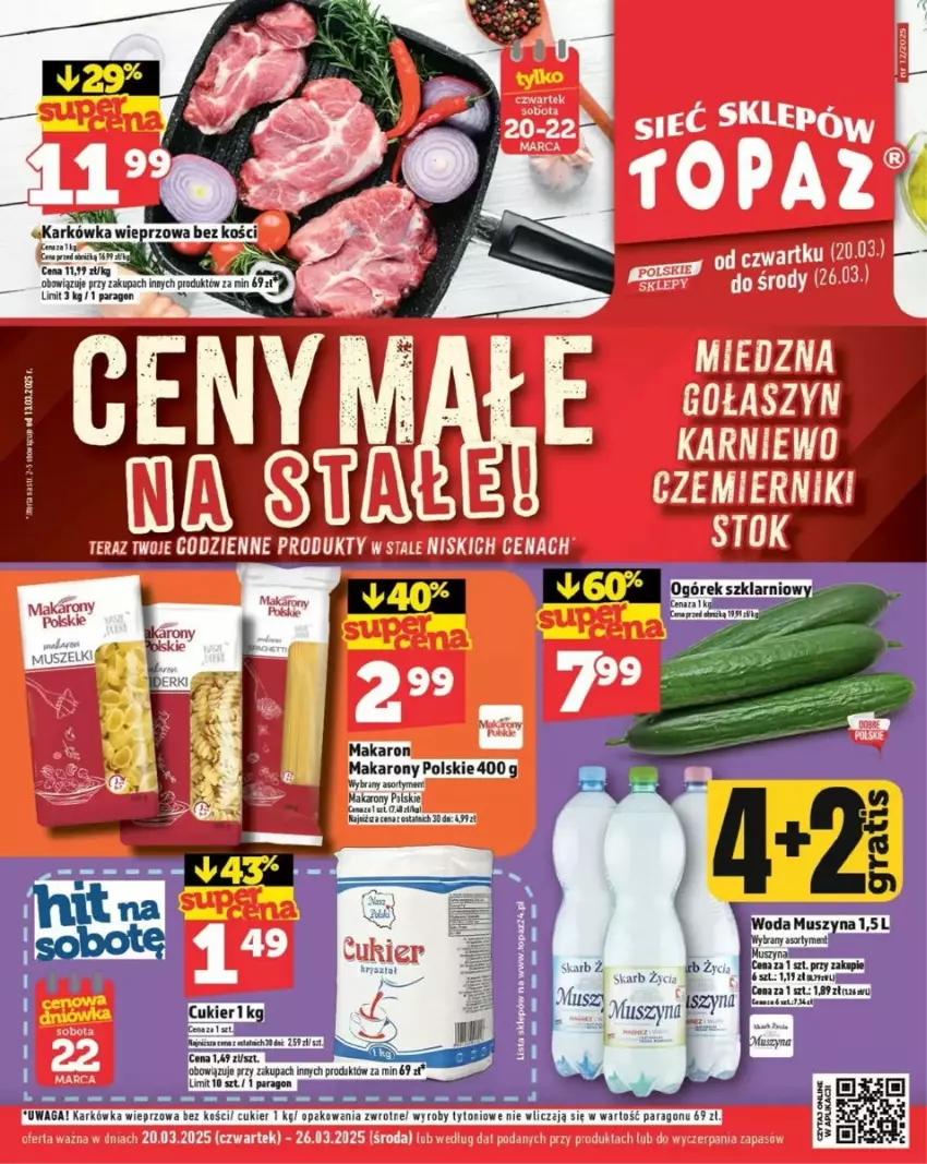 Gazetka promocyjna Topaz - ważna 20.03 do 26.03.2025 - strona 1 - produkty: Cukier, Tera