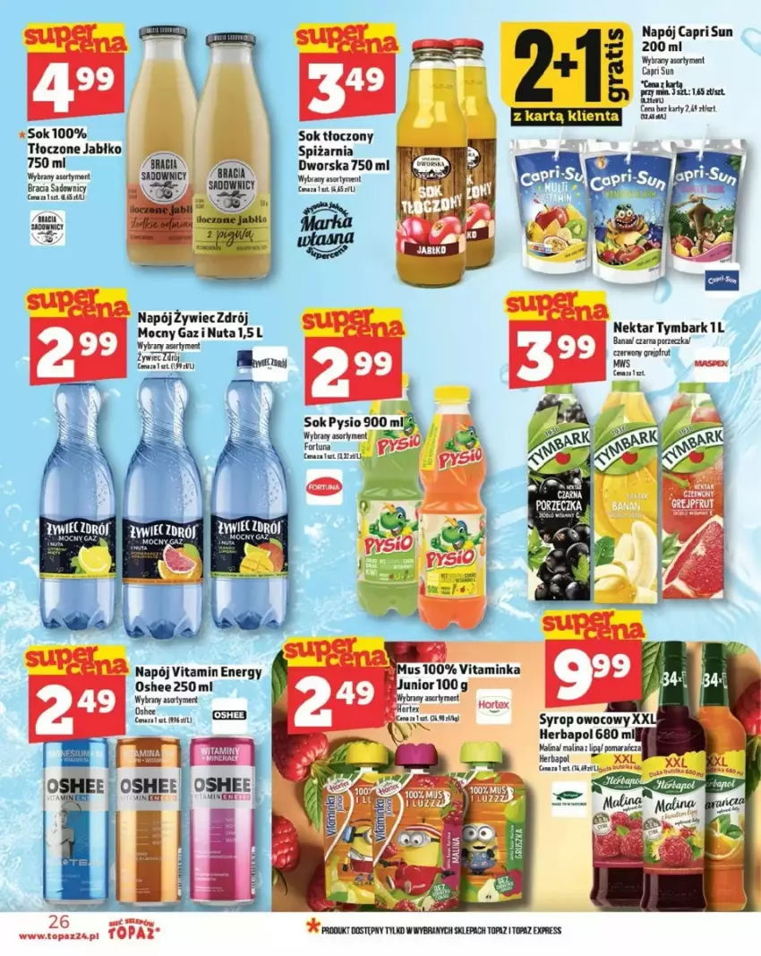 Gazetka promocyjna Topaz - ważna 20.03 do 26.03.2025 - strona 19 - produkty: Gry, Herbapol, Napój, Nektar, Oshee, Por, Sok, Syrop, Top, Tymbark