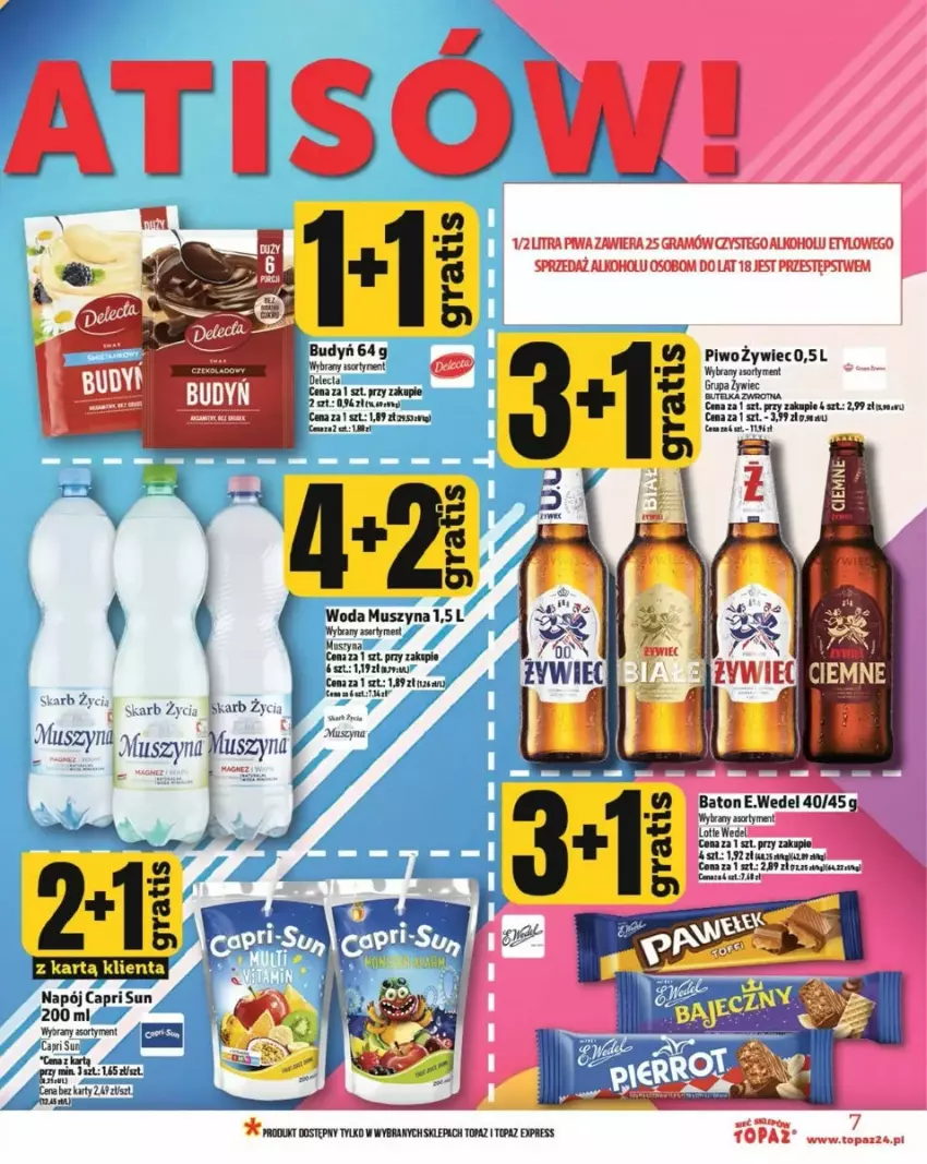 Gazetka promocyjna Topaz - ważna 20.03 do 26.03.2025 - strona 30 - produkty: Budyń, Gra, Mus, Napój, Piwa, Piwo, Ser, Szyna, Top, Tusz, Woda