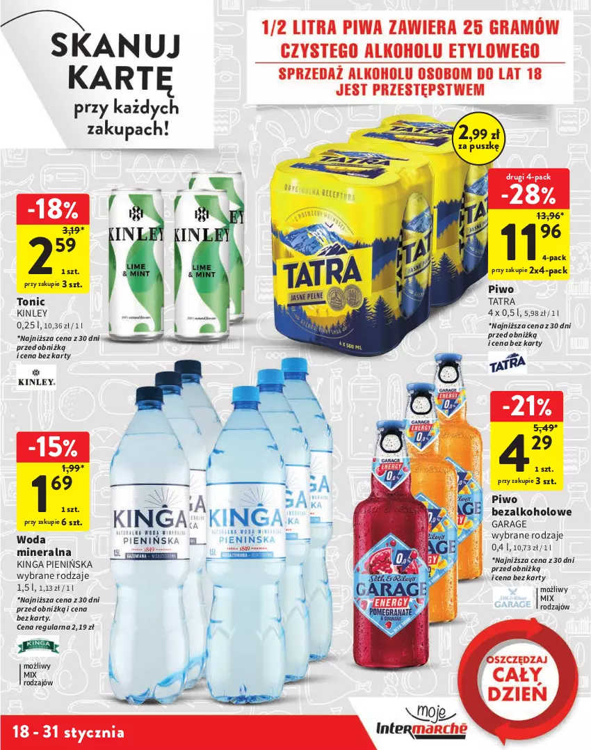 Gazetka promocyjna Intermarche - Gazetka Intermarche - ważna 18.01 do 31.01.2024 - strona 15 - produkty: Piwo, Tatra, Woda, Woda mineralna