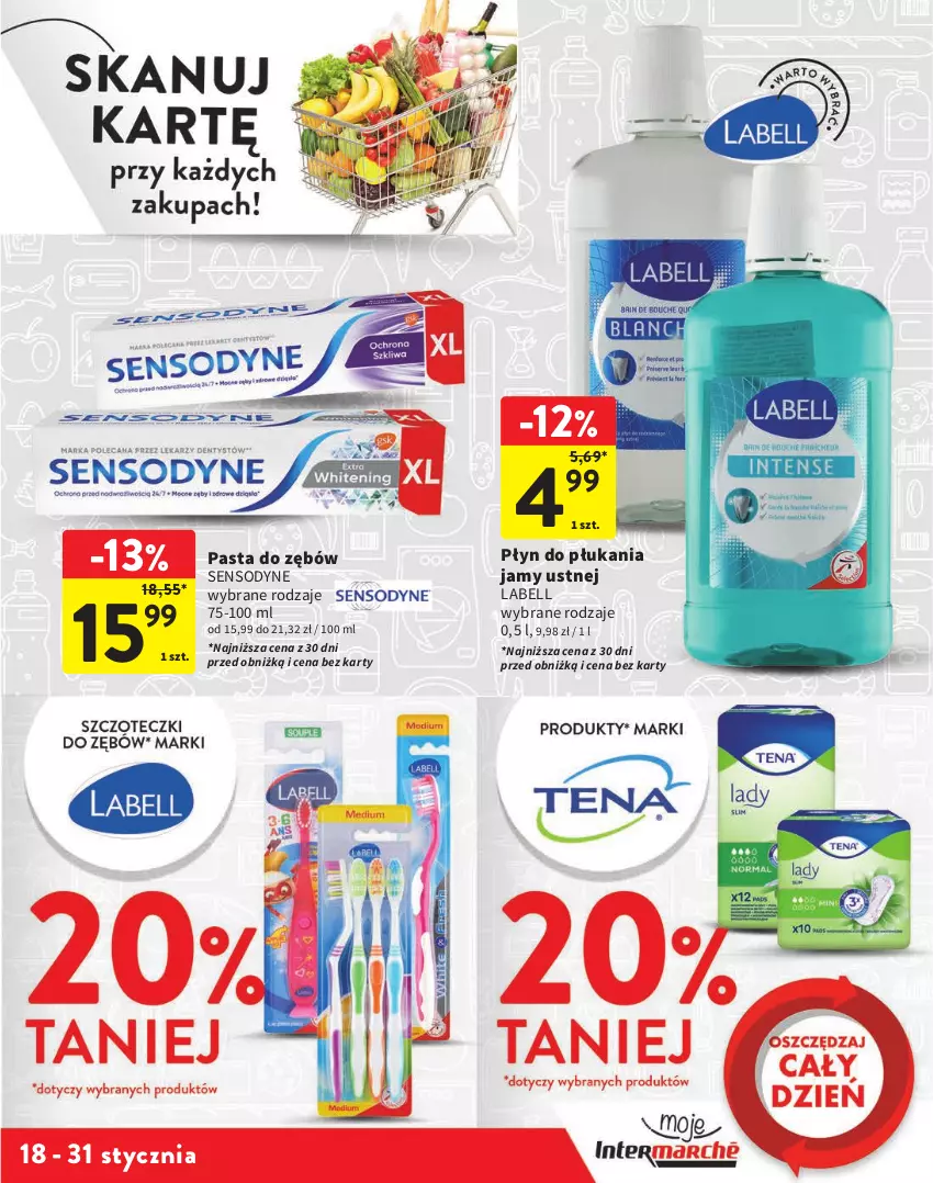 Gazetka promocyjna Intermarche - Gazetka Intermarche - ważna 18.01 do 31.01.2024 - strona 17 - produkty: Bell, Pasta do zębów, Płyn do płukania, Płyn do płukania jamy ustnej, Sensodyne