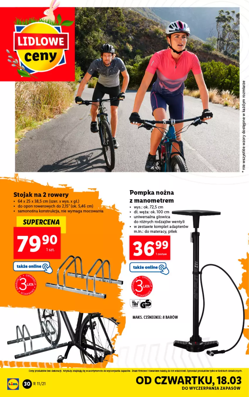 Gazetka promocyjna Lidl - GAZETKA - ważna 15.03 do 20.03.2021 - strona 30 - produkty: Materac, Noż, Pompka, Rower, Stojak, Tera