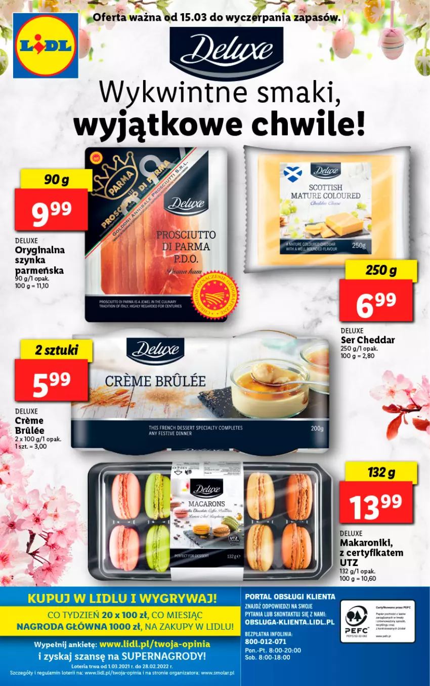 Gazetka promocyjna Lidl - GAZETKA - ważna 15.03 do 20.03.2021 - strona 45 - produkty: Cheddar, Fa, Gin, Gry, Makaron, Por, Portal, Ser, Szynka