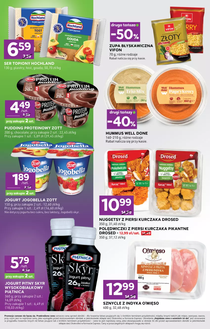 Gazetka promocyjna Stokrotka - Stokrotka Express - ważna 08.01 do 14.01.2026 - strona 4 - produkty: Bell, Bella, Hummus, Jogobella, Jogurt, Kurczak, Mięso, Mus, Owoce, Piątnica, Ser, Sok, Warzywa, Zott, Zupa