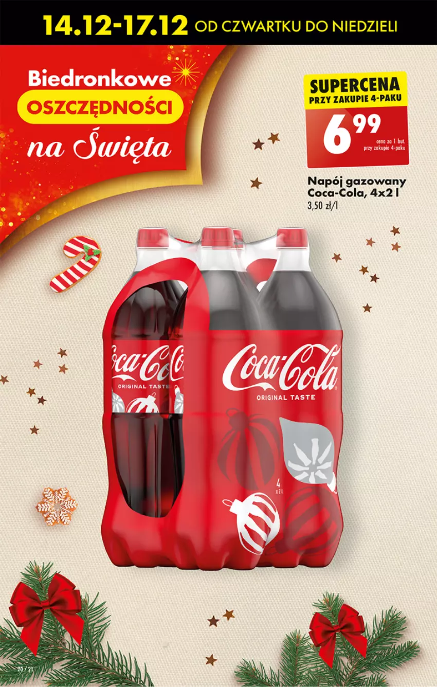 Gazetka promocyjna Biedronka - Od czwartku - ważna 14.12 do 20.12.2023 - strona 20 - produkty: Coca-Cola, Napój, Napój gazowany