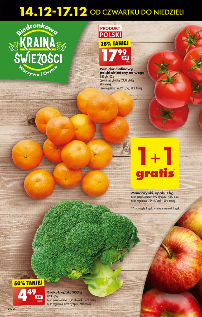 Gazetka promocyjna Biedronka - Od czwartku - ważna 14.12 do 20.12.2023 - strona 24 - produkty: Mandarynki, Pomidor malinowy